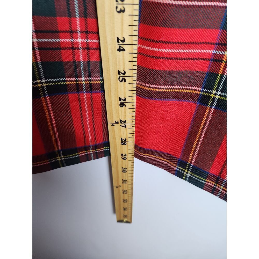 VTG Blarney Woolen Mills Royal Stewart Red Tartan Plaid skirt US Size 12 holiday - Picture 8 of 11